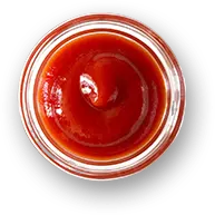 ketchup sauce glass bowl